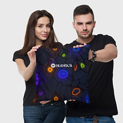 Подушка квадратная Deadlock logo текстурные плиты, цвет: 3D-принт — фото 2