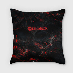 Подушка квадратная Deadlock logo red texture, цвет: 3D-принт
