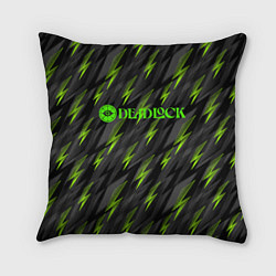 Подушка квадратная Deadlock зеленые молнии, цвет: 3D-принт