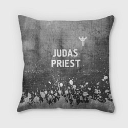 Подушка квадратная Judas Priest - grey gradient посередине