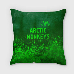 Подушка квадратная Arctic Monkeys - green gradient посередине