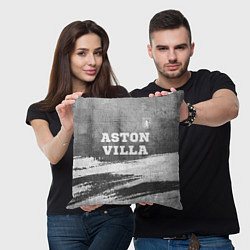 Подушка квадратная Aston Villa - grey gradient посередине, цвет: 3D-принт — фото 2
