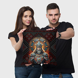 Подушка квадратная Слава роду воин, цвет: 3D-принт — фото 2