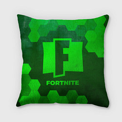 Подушка квадратная Fortnite - green gradient