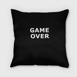 Подушка квадратная Game over white logo