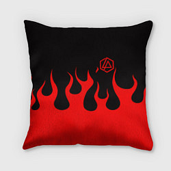 Подушка квадратная Linkin park logo fire