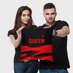 Подушка квадратная Queen - red gradient посередине, цвет: 3D-принт — фото 2