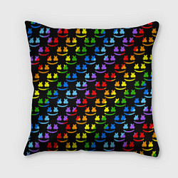 Подушка квадратная Marshmello pattern neon