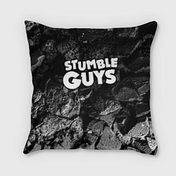 Подушка квадратная Stumble Guys black graphite