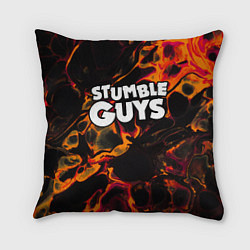 Подушка квадратная Stumble Guys red lava