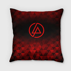 Подушка квадратная Linkin Park red poly, цвет: 3D-принт