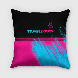 Подушка квадратная Stumble Guys - neon gradient посередине