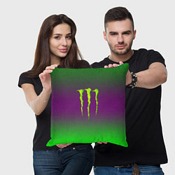 Подушка квадратная Monster energy gradient, цвет: 3D-принт — фото 2