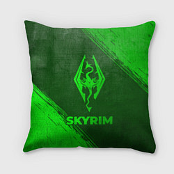 Подушка квадратная Skyrim - green gradient, цвет: 3D-принт