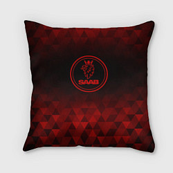 Подушка квадратная Saab red poly, цвет: 3D-принт