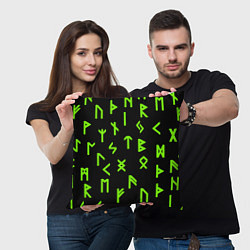Подушка квадратная Славянская символика кислота, цвет: 3D-принт — фото 2