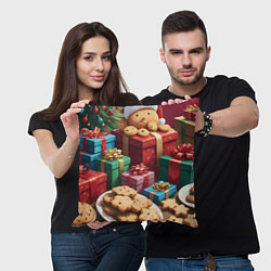 Подушка квадратная Рождественское печенье, цвет: 3D-принт — фото 2