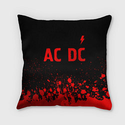 Подушка квадратная AC DC - red gradient посередине, цвет: 3D-принт