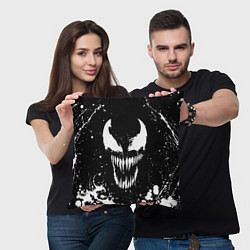 Подушка квадратная Venom logo, цвет: 3D-принт — фото 2