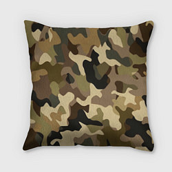 Подушка квадратная Милитари камуфляж, цвет: 3D-принт