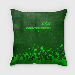 Подушка квадратная Counter-Strike 2 - green gradient посередине