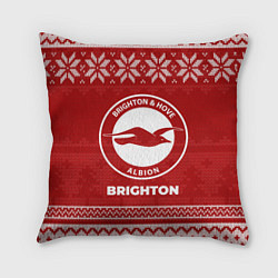 Подушка квадратная Новогодний Brighton, цвет: 3D-принт