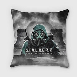 Подушка квадратная Stalker 2 heart of Chornobyl radiation, цвет: 3D-принт