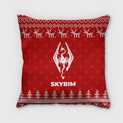 Подушка квадратная Новогодний Skyrim с оленями