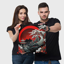 Подушка квадратная Деревья Японии и природа, цвет: 3D-принт — фото 2
