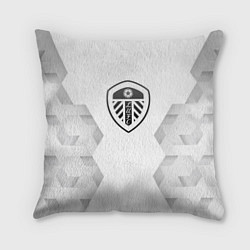 Подушка квадратная Leeds United white poly