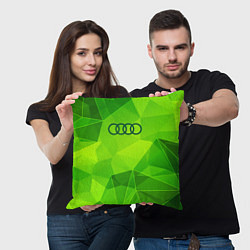 Подушка квадратная Audi green poly, цвет: 3D-принт — фото 2