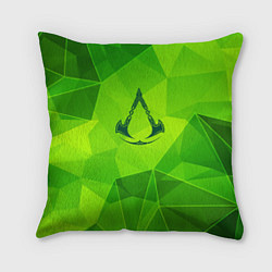 Подушка квадратная Assassins Creed green poly, цвет: 3D-принт