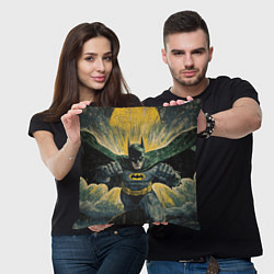 Подушка квадратная Бэтмен с поднятыми кулаками, цвет: 3D-принт — фото 2