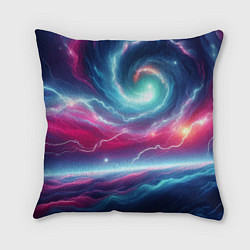 Подушка квадратная Spiral neon galaxy - ai art fantasy, цвет: 3D-принт