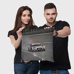 Подушка квадратная Автогонки на шорт-треке Audi sport racing team, цвет: 3D-принт — фото 2