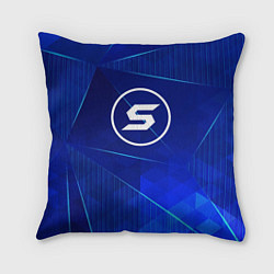 Подушка квадратная Skillet blue poly, цвет: 3D-принт