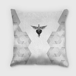 Подушка квадратная Bon Jovi white poly, цвет: 3D-принт