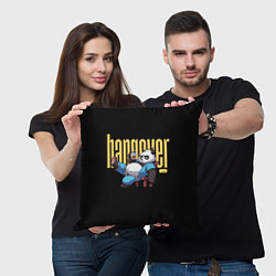 Подушка квадратная Панда в запое, цвет: 3D-принт — фото 2