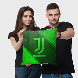 Подушка квадратная Juventus - green gradient, цвет: 3D-принт — фото 2