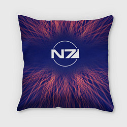 Подушка квадратная Mass Effect red energy