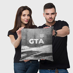 Подушка квадратная GTA - grey gradient посередине, цвет: 3D-принт — фото 2