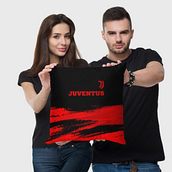 Подушка квадратная Juventus - red gradient посередине, цвет: 3D-принт — фото 2