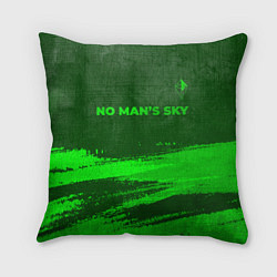 Подушка квадратная No Mans Sky - green gradient посередине