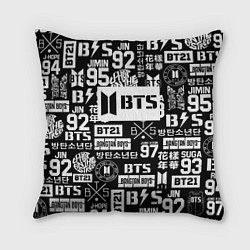 Подушка квадратная Bangtan Boys pattern black