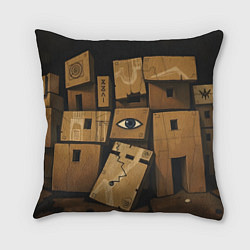 Подушка квадратная Коробки и глаз, цвет: 3D-принт