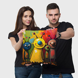 Подушка квадратная Арт с человечками, цвет: 3D-принт — фото 2