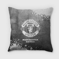 Подушка квадратная Manchester United - grey gradient, цвет: 3D-принт