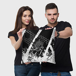 Подушка квадратная Samurai соты краски, цвет: 3D-принт — фото 2