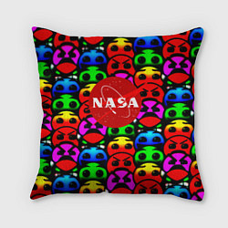 Подушка квадратная NASA smile, цвет: 3D-принт