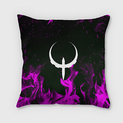 Подушка квадратная Quake fire neon, цвет: 3D-принт